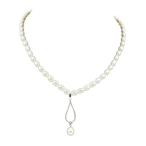 Lido Pearls Freshwater Pearl and CZ Necklace C61