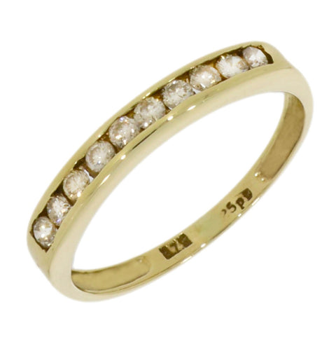 Pre Owned 9ct Yellow Gold 0.25ct Diamond Half Eternity Ring | H&H