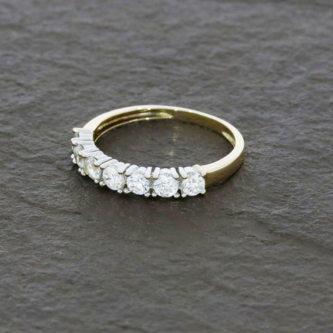 Pre Owned 9ct Yellow Gold Cubic Zirconia Half Eternity Ring | H&H Jewellers