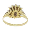 Pre Owned 9ct Yellow Gold Sapphire and 0.45cts Diamond Cluster Ring