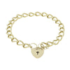 Pre Owned 9ct Yellow Gold Charm Bracelet With Padlock Fasten | H&H