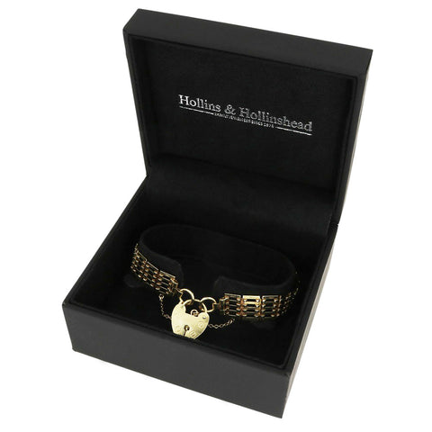 Pre Owned 9ct Yellow Gold Gate Bracelet With Padlock Fasten