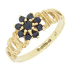 Pre Owned 9ct Yellow Gold Sapphire Cluster Ring