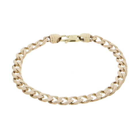 Pre Owned 9ct Old Rose Gold Mens Curb Bracelet | H&H Family Jewellers