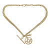 9ct Old Rose Gold Curb Albert Chain With T-Bar and Masonic Pendant | H&H