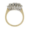 Pre Owned 9ct Yellow Gold Sapphire And 0.48cts Diamond Cluster Ring