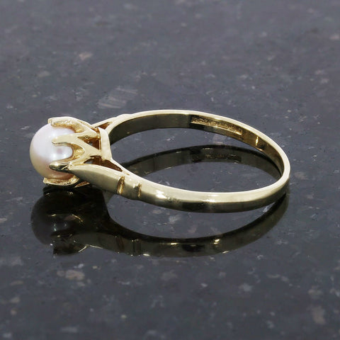 Pre Owned 9ct Yellow Gold Culture Pearl Ring