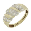 Pre Owned 9ct Yellow Gold Diamond Set Croissant Dome Ring