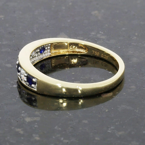 Pre Owned 18ct Yellow Gold Sapphire and Diamond Ring