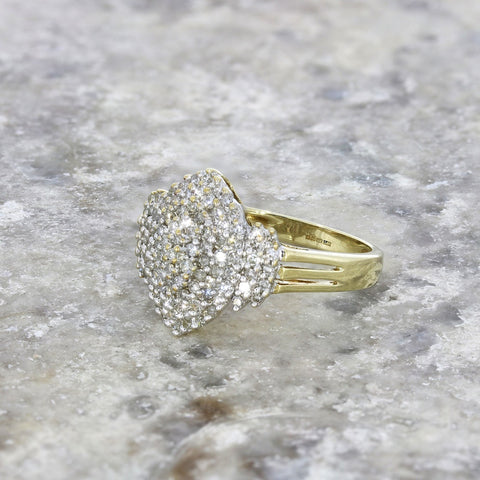 Pre Owned 9ct Yellow Gold 0.50cts Diamond Cluster Ring | H&H Jewellers