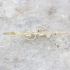 Pre Owned 9ct Yellow Gold Amethyst And Freshwater Pearl Bar Brooch
