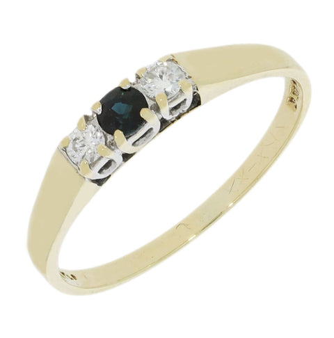 Pre Owned 9ct Yellow Gold Diamond and Sapphire Ring