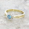 Pre Owned 9ct Yellow Gold Topaz and Diamond Heart Shape Ring