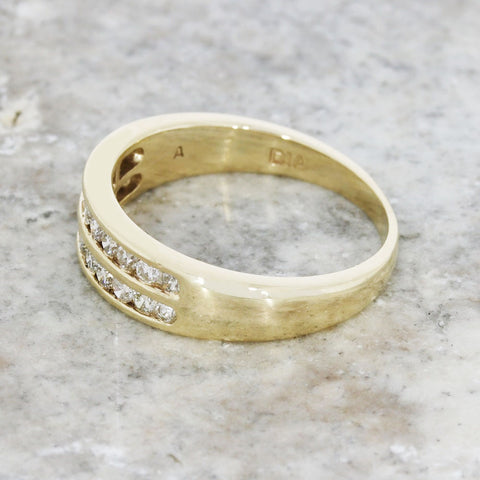 Pre Owned 9ct Yellow Gold Diamond Half Eternity Ring