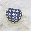 Pre Owned 18ct Yellow Gold Sapphire and Diamond Heart Cluster Ring