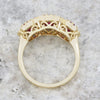Pre Owned 9ct Yellow Gold Ruby and Diamond Triple Cluster Ring