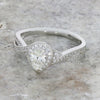 Pre Owned Platinum Pear Shape 1.00cts Diamond Halo Ring