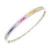 14ct White Gold Multi Colour Sapphire and Diamond Bangle Bracelet | H&H