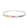 14ct White Gold Multi Colour Sapphire and Diamond Bangle Bracelet | H&H