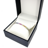 14ct White Gold Multi Colour Sapphire and Diamond Bangle Bracelet | H&H