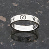 Pre Owned 18ct White Gold Gucci Icon Heart Band Ring