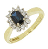 Pre Owned 18ct Yellow Gold Sapphire and Diamond Cluster Ring