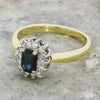 Pre Owned 18ct Yellow Gold Sapphire and Diamond Cluster Ring