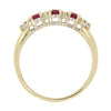 Pre Owned 9ct Yellow Gold Ruby and Diamond Half Eternity Ring | H&H