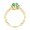 Pre Owned 9ct Yellow Gold Emerald and Diamond Cluster Ring | H&H