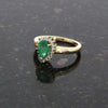 Pre Owned 9ct Yellow Gold Emerald and Diamond Cluster Ring | H&H