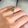 Pre Owned 9ct Yellow Gold Emerald and Diamond Cluster Ring | H&H