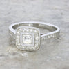 Pre Owned Platinum 0.50cts Diamond Princess Halo Ring