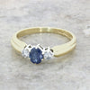 Pre Owned 9ct Yellow Gold Sapphire and Diamond Ladies Ring