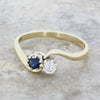 Pre Owned 9ct Yellow Gold Sapphire and Diamond Ladies Ring