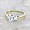 Pre Owned 18ct Yellow Gold Aquamarine and Diamond Trilogy Ring