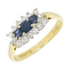 Pre Owned 18ct Yellow Gold Sapphire and 0.24cts Diamond Cluster Ring | H&H