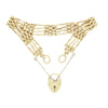 Pre Owned 9ct Yellow Gold Gate Bracelet With Padlock Fasten