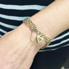Pre Owned 9ct Yellow Gold Gate Bracelet With Padlock Fasten