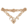 Pre Owned 9ct Rose Gold Gate Bracelet With Padlock Fasten