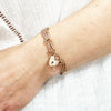 Pre Owned 9ct Rose Gold Gate Bracelet With Padlock Fasten