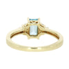 9ct Yellow Gold Emerald Cut Blue Topaz and Diamond Dress Ring | H&H