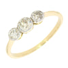 9ct Yellow Gold Vintage 0.33cts Old Cut Diamond Trilogy Ring | H&H