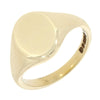9ct Yellow Gold Mens Plain Polished Oval Signet Ring Pre Owned | H&H