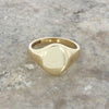 9ct Yellow Gold Mens Plain Polished Oval Signet Ring Pre Owned | H&H