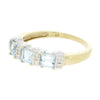 9ct Yellow Gold Blue Topaz and Diamond Half Eternity Ring CH1320 | H&H