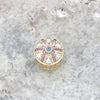 Pre Owned Rare Pandora 14ct Gold Round Multi Stone Set Charm CH1323