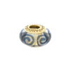 Genuine Pandora 14ct Gold Round Grey Murano Glass Charm CH1332 | H&H