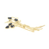 9ct Yellow Gold Flower Design Sapphire Brooch Pre Owned CH1335 | H&H
