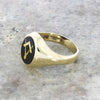 9ct Yellow Gold Black Onyx Masonic Mens Signet Ring | H&H Jewellers