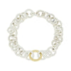 Pre Owned Tiffany & Co 2001 Sterling Silver and 18ct Gold Circle Link Bracelet CH1351